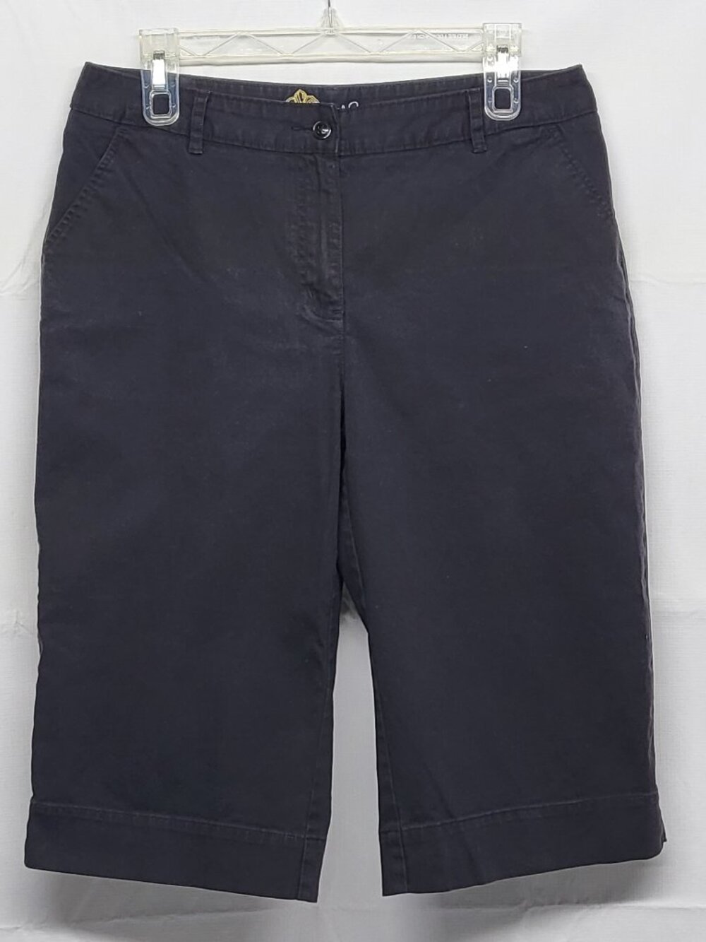 French Laundry Sport Womens Capri Size 8 Stretch Twill Pockets Black